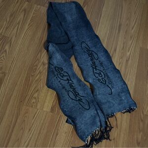 Ed Hardy by Christian Audigier Gray Scarf Basics Classic Y2k Accessories Vintage
